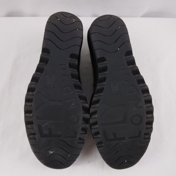 Fly London Gunmetal Gray Pewter Yasi Wedge Mary Jane Style Shoes 40 US 9 9.5 - Picture 12 of 13